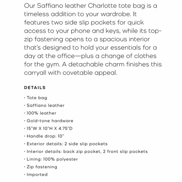 🆕 NWT ✨ MK Charlotte Large Saffiano Leather Tote - Picture 4 of 4